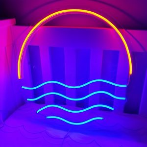 1 pc Tropical Sunset & Sea LED Neon Sign, Wall Decoration Neon Sign for Party, Home, Shop, Studio, Bedroom and Home Wall Decoration, 5 V USB Power Supply