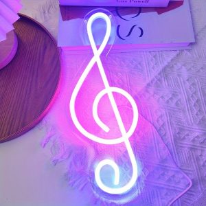 1 pc Music Symbol LED Neon Sign, Ambient Wall Decoration Neon Sign for parties, living rooms, offices, bars, clubs, as a birthday, holiday gift, bedroom and home wall decoration neon sign, 5 V USB power supply