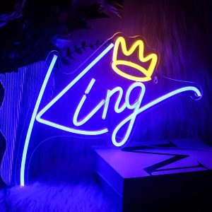1 pc Crown King LED Neon Sign, Ambient Wall Decoration Neon Sign for party, office, game room, home, club, living room, bar, bedroom and home wall decorations, preferred as birthday and holiday gifts for friends and family, USB powered illuminated sign hanging device, 5V USB power supply