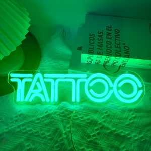 1 pc Tattoo LED neon sign, ambient wall decoration neon sign for tattoo salon studios, parties, game rooms, bars, clubs, bedroom and home wall decorations, preferred choice for birthday, holiday gifts, USB powered illuminated sign hanging device, 5V USB power source