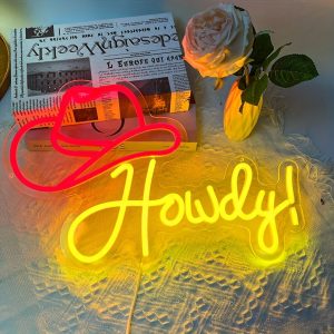 1 pc Cowboy Hat LED Neon Sign, Ambient Wall Decoration Neon Sign for Theme Parties, Offices, Shops, Game Rooms, Families, Clubs, Living Rooms, Bars, Bedrooms and Home Wall Decorations, Preferred as Friends and Family’s Birthdays, Thanksgiving Gifts, USB Powered Illuminated Sign Hanging Unit, 5V USB Power Supply