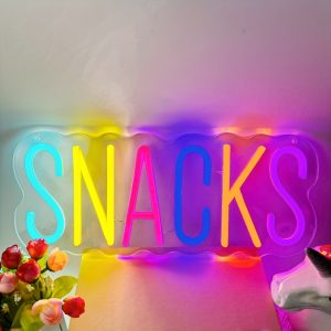 1 pc Colourful Snacks Neon LED Sign, Snack Bar Signs for Artistic Wall Decoration, Great for parties, cake and candy shops, snack bars, coffee bars, bedrooms, pubs, shops, friends gatherings wall decorations, 5V USB Power Supply