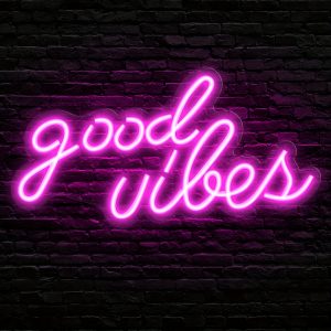 1 pc Rose Good Vibes LED Neon Sign, Space Ambiance Wall Decor Neon Sign for Home, Party, Living Room, Bar, Game Room, Club, as Birthday, Holiday Gift, Bedroom and Home Wall Decor Neon Sign, 5 V USB Power Supply