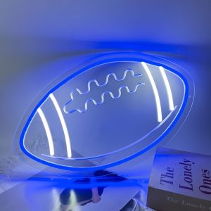 1 pc Blue Rugby LED Neon Sign, 3D Engraving, Ambient Wall Decoration Neon Sign for Rugby Shops, Parties, Offices, Homes, Clubs, Living Rooms, Bedrooms and Home Wall Decorations, Preferred as Birthday and Holiday Gifts for Friends and Family, USB Powered Illuminated Sign Hanging Unit, 5V USB Power Supply