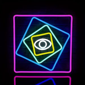 1 pc eye shape LED neon sign, wall decor neon sign for home, bar, living room, game room, birthday party and Halloween gifts, bedroom and home wall decor, 5 V USB power supply