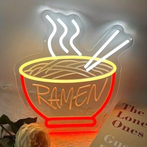 1 pc Red Ramen LED Neon Sign, 3D Engraving, Ambient Wall Decoration Neon Sign for Shops, Restaurants, Parties, Coffee Shops, Families, Living Rooms, Bedrooms and Home Wall Decorations, Preferred as Birthday and Holiday Gifts for Friends and Family, USB Powered Illuminated Sign Hanging Unit, 5V USB Power Supply