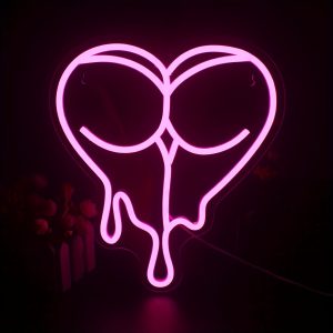 1 pc Love LED Neon Sign, Wall Decor Neon Sign for Home, Wedding, Party, Engagement, Bar, Living Room, Birthday and Valentine’s Day Holiday Gifts, Bedroom and Home Wall Decor, USB Powered Illuminated Sign Hanging Unit, 5V USB Power Supply