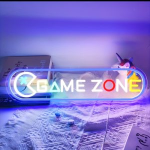 1 PC GAME ZONE LED NEON SIGN, WALL DECOR NEON SIGN FOR HOME, LIVING ROOM, GAME ROOM, BIRTHDAY PARTY GIFTS, BEDROOM AND HOME WALL DECOR, 5 V USB POWER SUPPLY