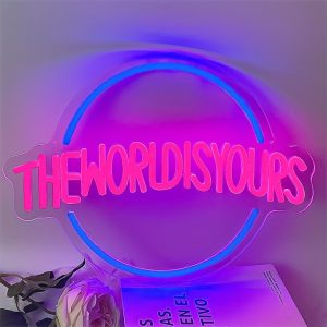 1 pc The World Is Yours LED Neon Sign, Vintage Wall Decor Neon Sign for Home, Wedding, Bar, Living Room, Game Room, Birthday Party Favours, Bedroom and Home Wall Decor, 5 V USB Power Supply