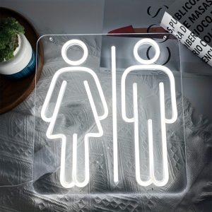 1 pc Toilets LED neon sign, commercial ambience wall decoration neon sign for music toilets, homes, washrooms, restaurants, clubs, bars, bedrooms and home wall decorations, preferred as a gift for friends and family, USB powered illuminated sign hanging device, 5V USB power supply