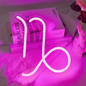 1 pc The Zodiac Horoscope LED Neon Sign, Astrology Horoscope Ambiance Wall Decoration Neon Sign for Home, Party, Living Room, Bar, Club, Game Room, as Birthday, Holiday Gift, Bedroom and Home Wall Decoration, USB Powered Illuminated Sign Hanging Unit, 5V USB Power Supply