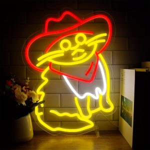 1 pc Red Cowboy Hat Cat LED Neon Sign, Wall Decor Neon Sign for Home, Club, Living Room, Kids Store, Game Room, Game Room, Men’s Cave, Birthday Party Gifts, Bedroom and Home Wall Decor, 5 V USB Power Supply