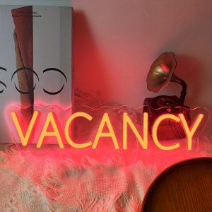 1 pc VACANCY LED Neon Sign, Wall Decor Neon Sign for Home, Party, Bar, Living Room, Unique Valentine’s Day Gift, Bedroom and Home Wall Decor Neon Sign, 5 V USB Power Supply