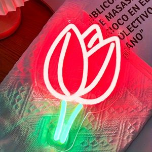 1 pc Flower LED Neon Sign, Wall Decoration Neon Sign for Home, Flower Shop, Living Room, Game Room, Birthday Party Gifts, Bedroom and Home Wall Decoration, 5 V USB Power Supply