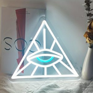 1 pc Eye of Horus LED Neon Sign, Wall Decor Neon Sign for Home, Parties, Bars, Living Rooms, Game Rooms, Garages, Clubs, Men’s Caves, Birthday Parties and Halloween Gifts, Bedroom and Home Wall Decor Neon Sign, 5 V USB Power Supply
