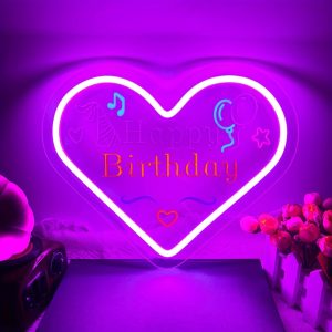 1 pc Happy Birthday Neon Sign, 3D Engraving, LED Neon, suitable for birthday parties, events, children’s rooms, bedrooms, living rooms and home decorations, unique and ideal gift for birthdays, parties, ceremonies, children’s day, housewarming, etc.