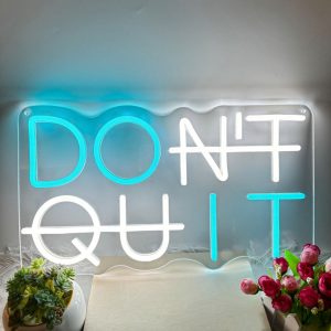 1 pc Don’t Quit LED Neon Sign, Wall Decor Neon Illuminated Sign for Parties, Game Rooms, Gyms, Offices, Clubs, Bedrooms and Home Wall Decor Neon Sign, 5 V USB Power Supply