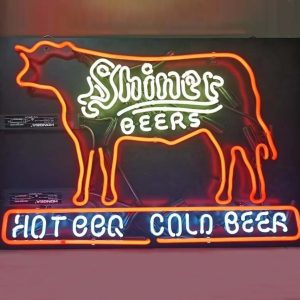 High Quality Super Bright Beer Hot BBQ Cold Beer Sign, Large Glowing Glass Tube Neon LED Signs for Office, Party, Coffee Shop, Bar, Birthday, Men’s Cave, Home and Event Wall Art Decoration.