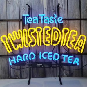 High quality super bright Tasie Twisted Tea sign, large glowing glass tube neon LED sign for office, party, coffee shop, bar, birthday, man cave, home and event wall art decoration.