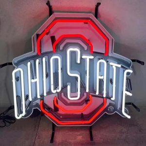 High quality super bright Ohio sign, HD inkjet graphic printing board, large glowing glass tube neon LED sign for office, party, coffee shop, bar, birthday, man cave, home and event wall art decoration.