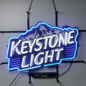 High quality super bright trapezoidal lighted mountain sign with high definition inkjet graphic printing board, large glowing glass tubes neon LED sign for office, party, coffee shop, bar, birthday, men’s cave, home and event wall art decoration.