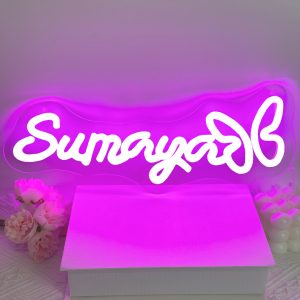 Custom name neon sign with butterfly, personalised LED neon lights for weddings, all kinds of events, children’s rooms, bedrooms, living rooms and home decorations, unique and ideal gifts for birthdays, weddings, graduations, children’s day, housewarming and other occasions.