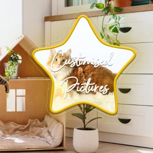 Customised pentagram shaped UV neon sign for living room, bedroom, office, bar, restaurant Unique LED neon light up sign for personalised neon decorations for weddings, birthdays, Christmas, New Year, housewarming etc.