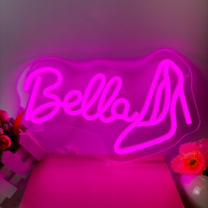 Custom high heel and name neon lights, personalised LED neon lights for shops, shoe shops, bedrooms, parties, clubs, living rooms and home decor, ideal unique gifts for shoe shops, birthday gifts, housewarming and more.