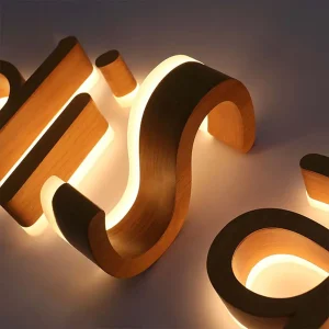 Wood Backlit Letters